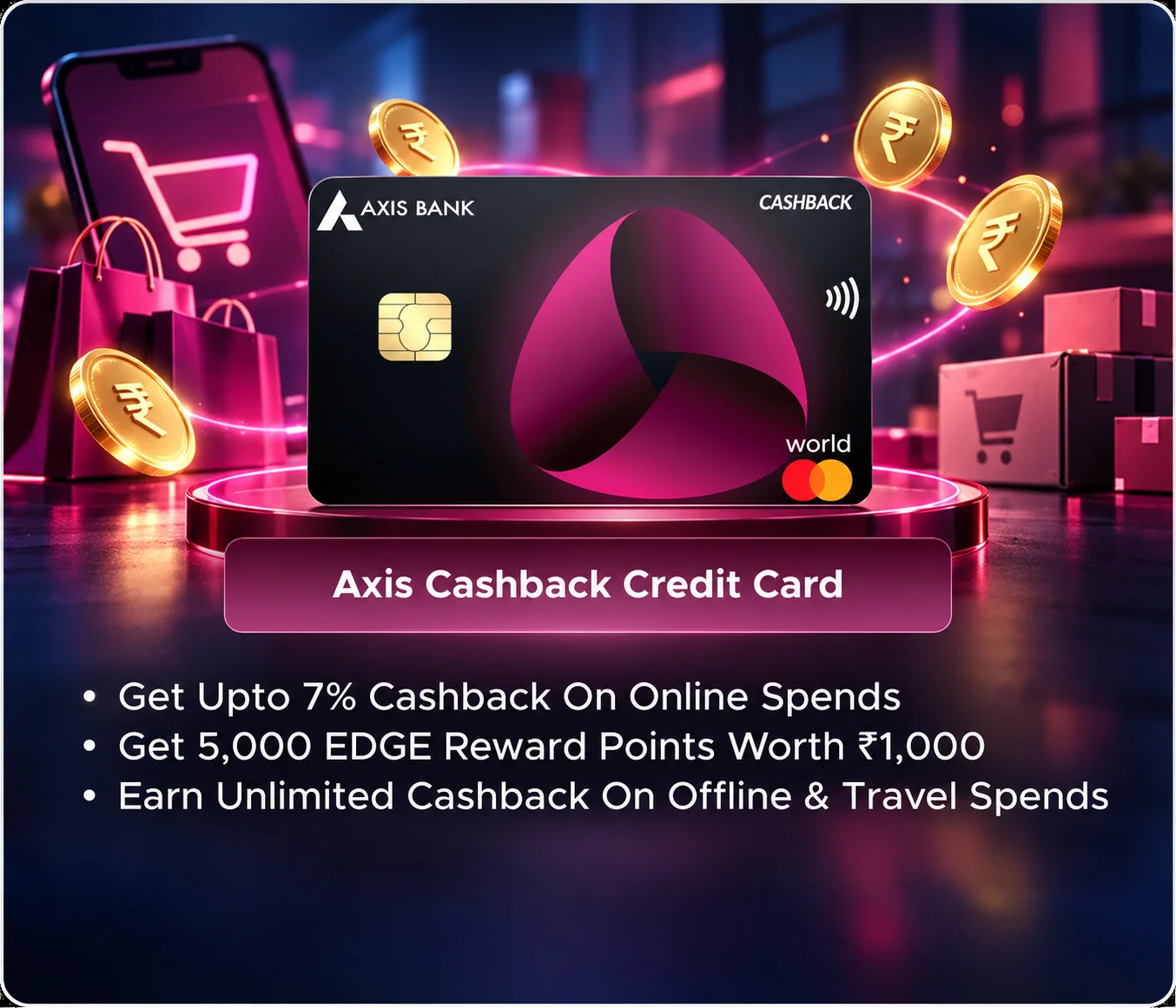 Axis Cashback Credit Card promotional card visual