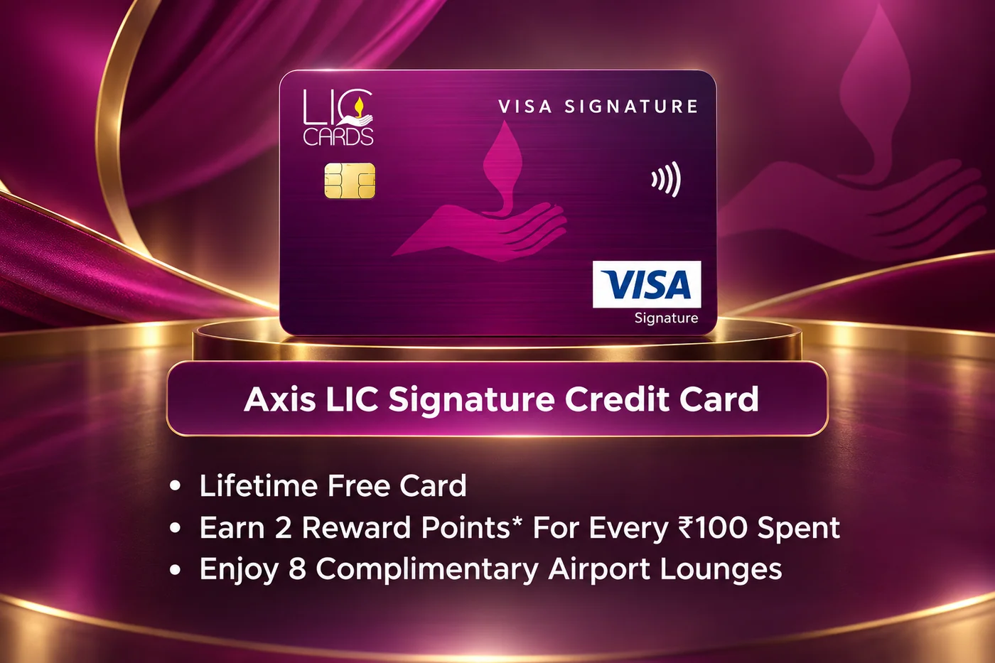 Axis LIC Signature Credit Card promotional card visual