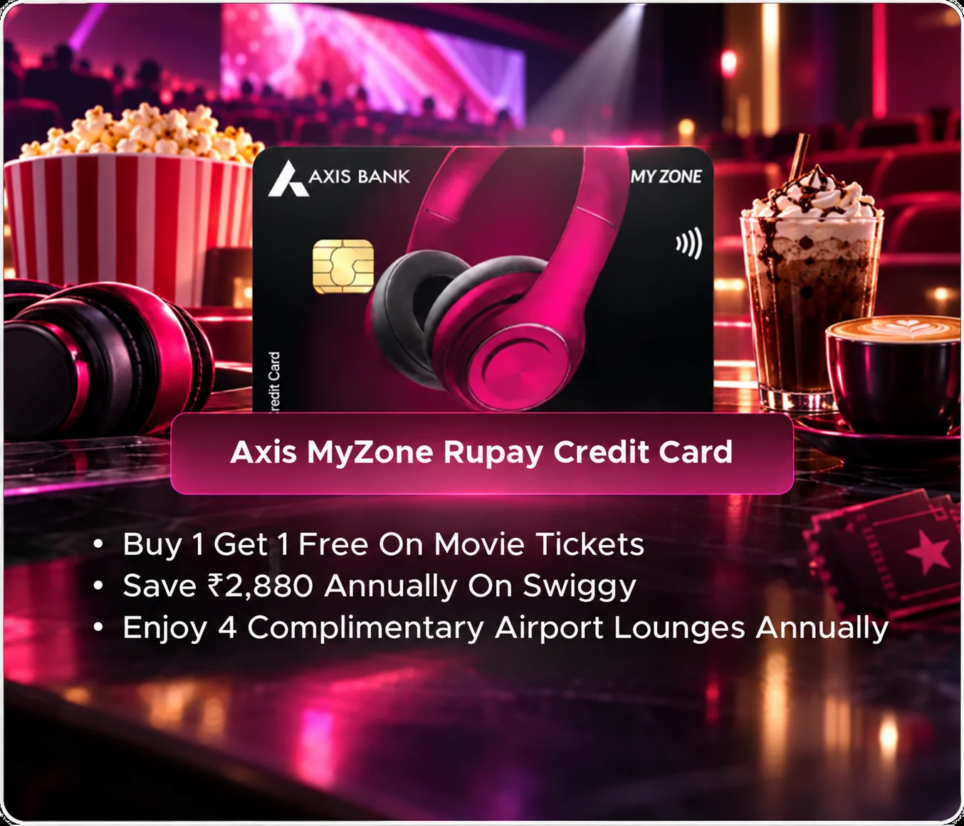 Axis MyZone RuPay Credit Card promotional card visual
