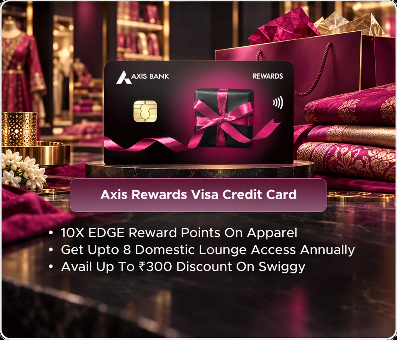 Axis Rewards Visa Credit Card promotional card visual
