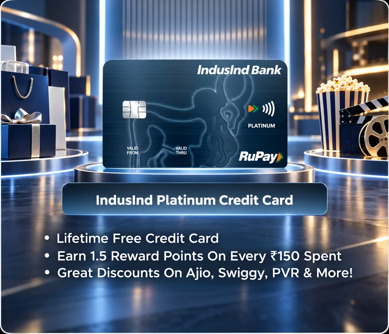 IndusInd Platinum Credit Card promotional card visual