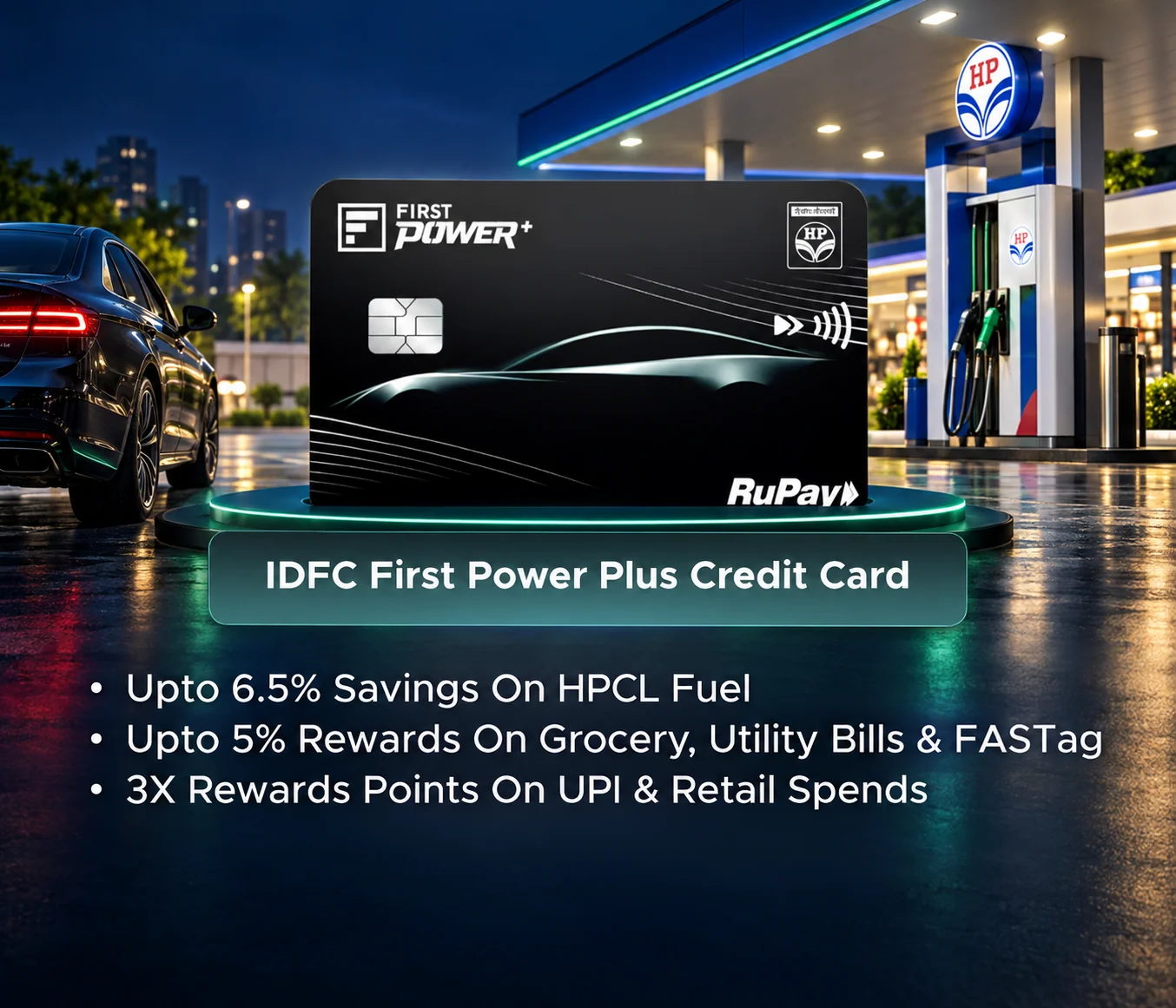 IDFC First Power Plus Credit Card promotional card visual