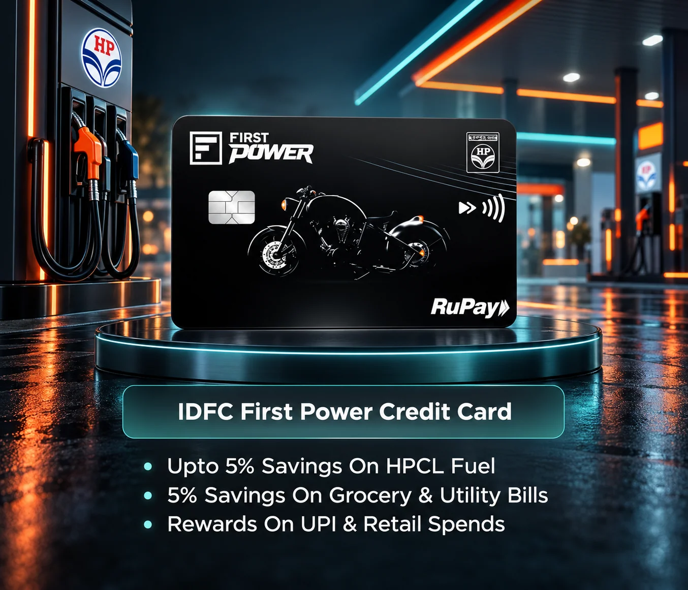 IDFC First Power Credit Card promotional card visual