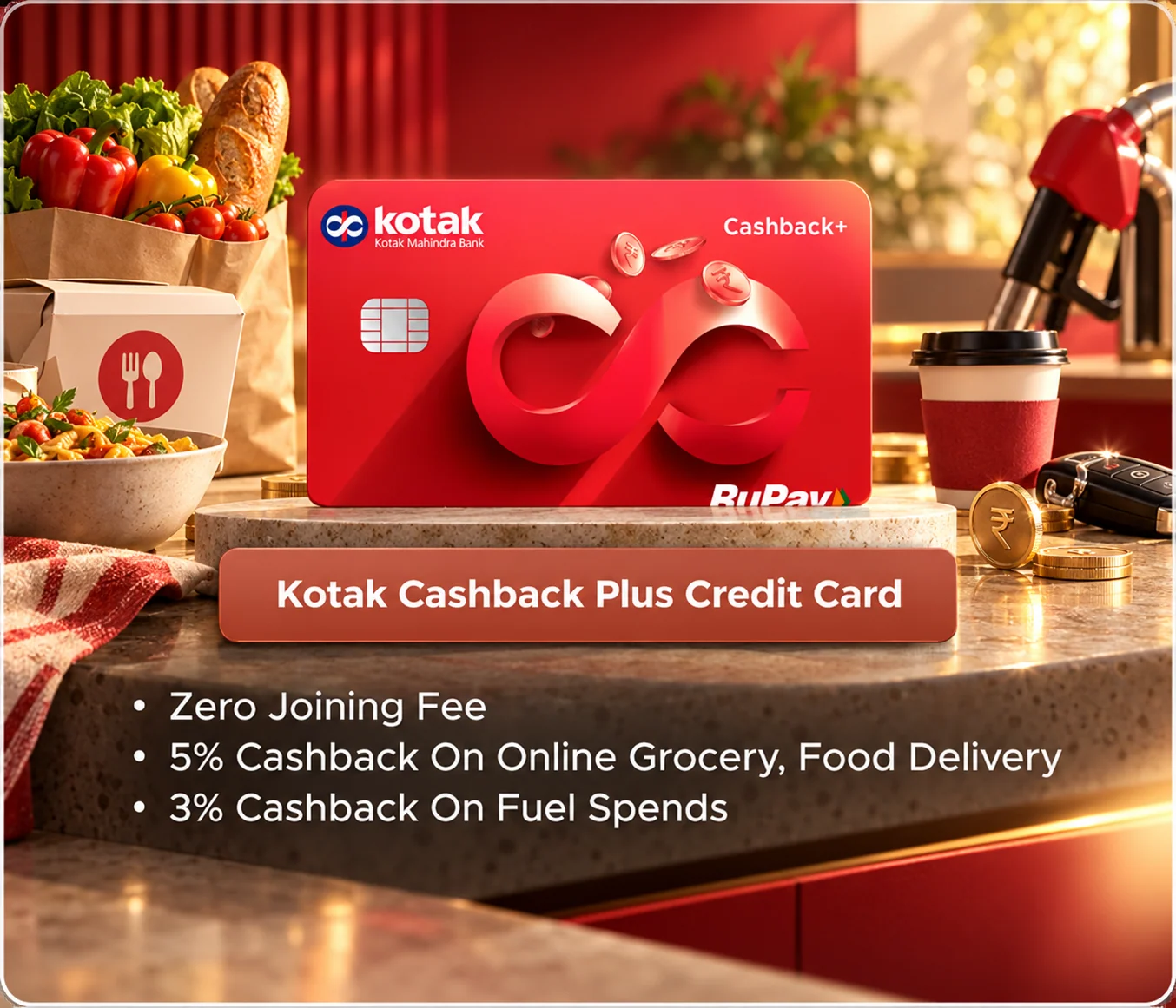 Kotak Cashback Plus Credit Card promotional card visual