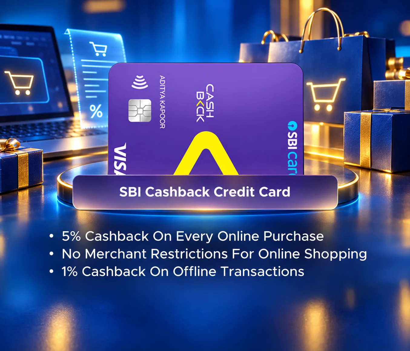 SBI Cashback Credit Card promotional card visual
