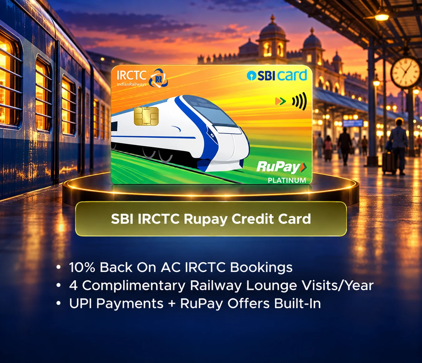 SBI IRCTC RuPay Credit Card promotional card visual