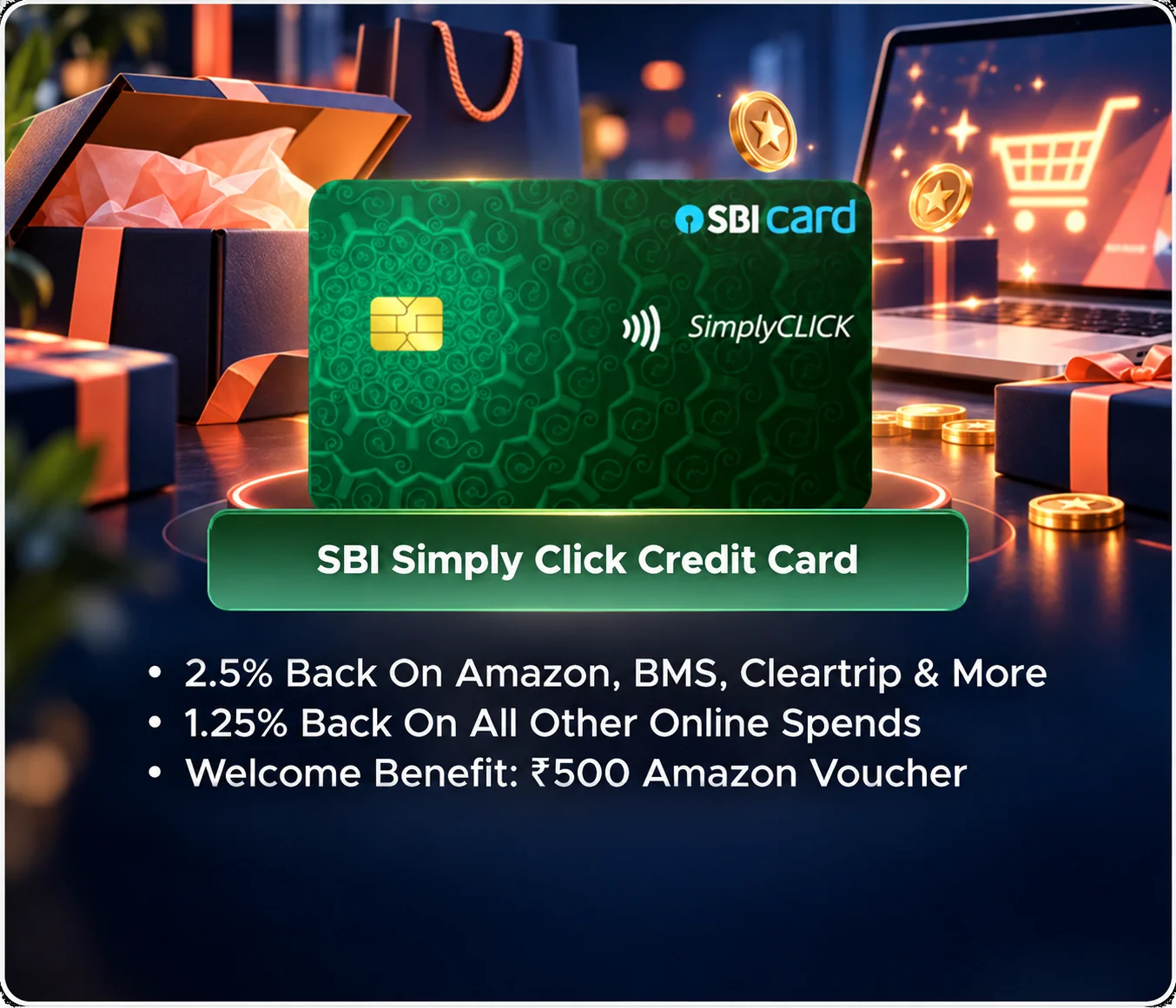 SBI Simply Click Credit Card promotional card visual