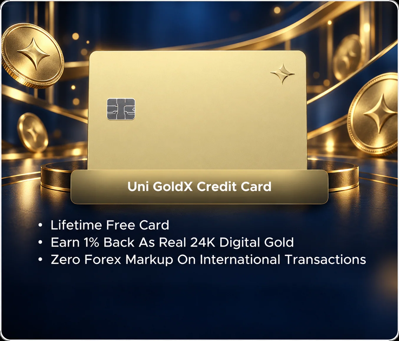 Uni GoldX Credit Card promotional card visual