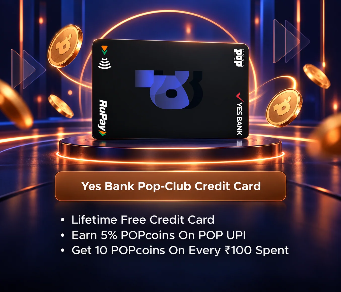 Yes Bank Pop-Club Credit Card promotional card visual